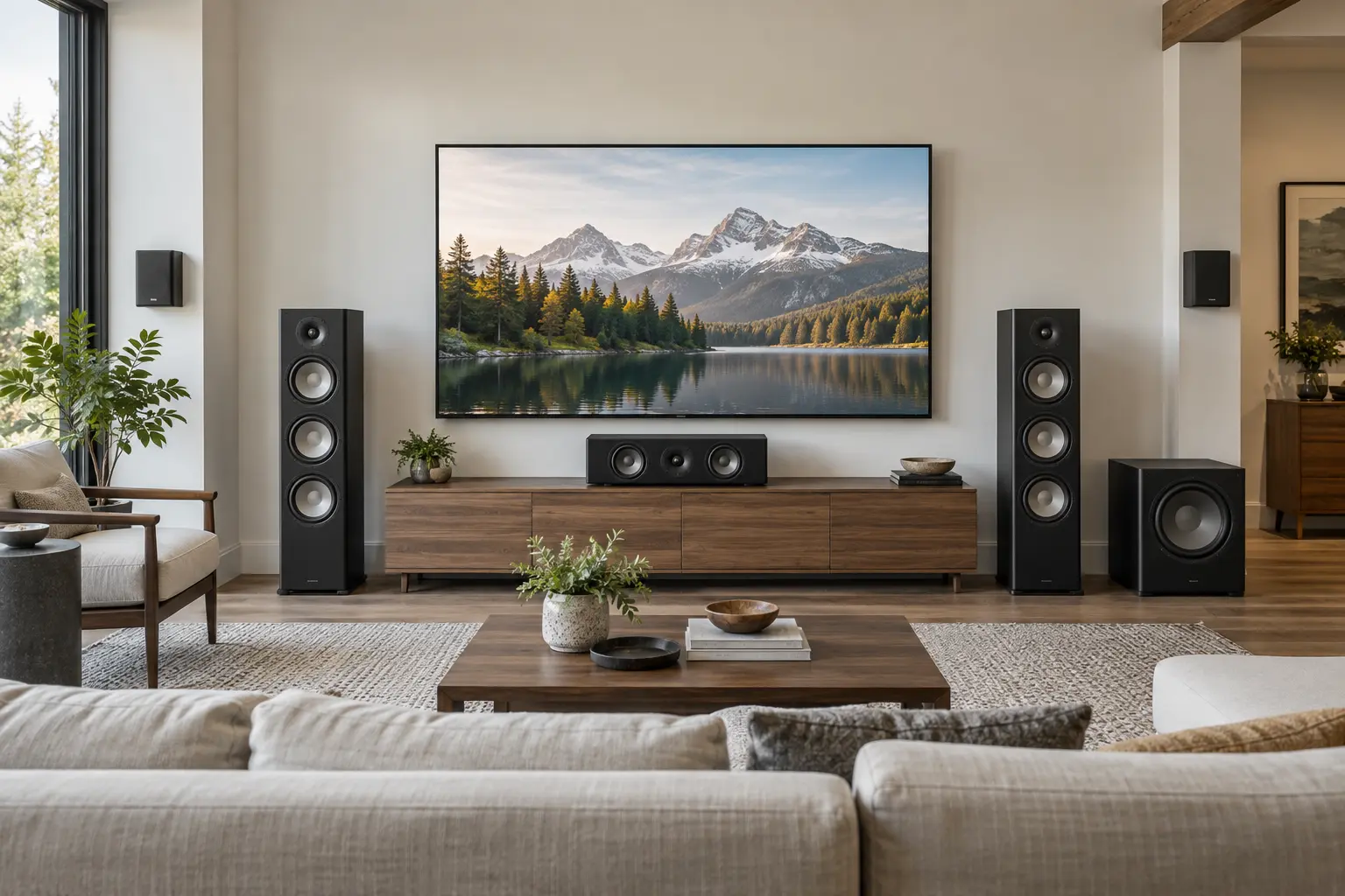 Сценарий использования Polk Audio в домашней AV-системе: Reserve R700, Reserve R400, HTS 12, MagniFi Max AX SR